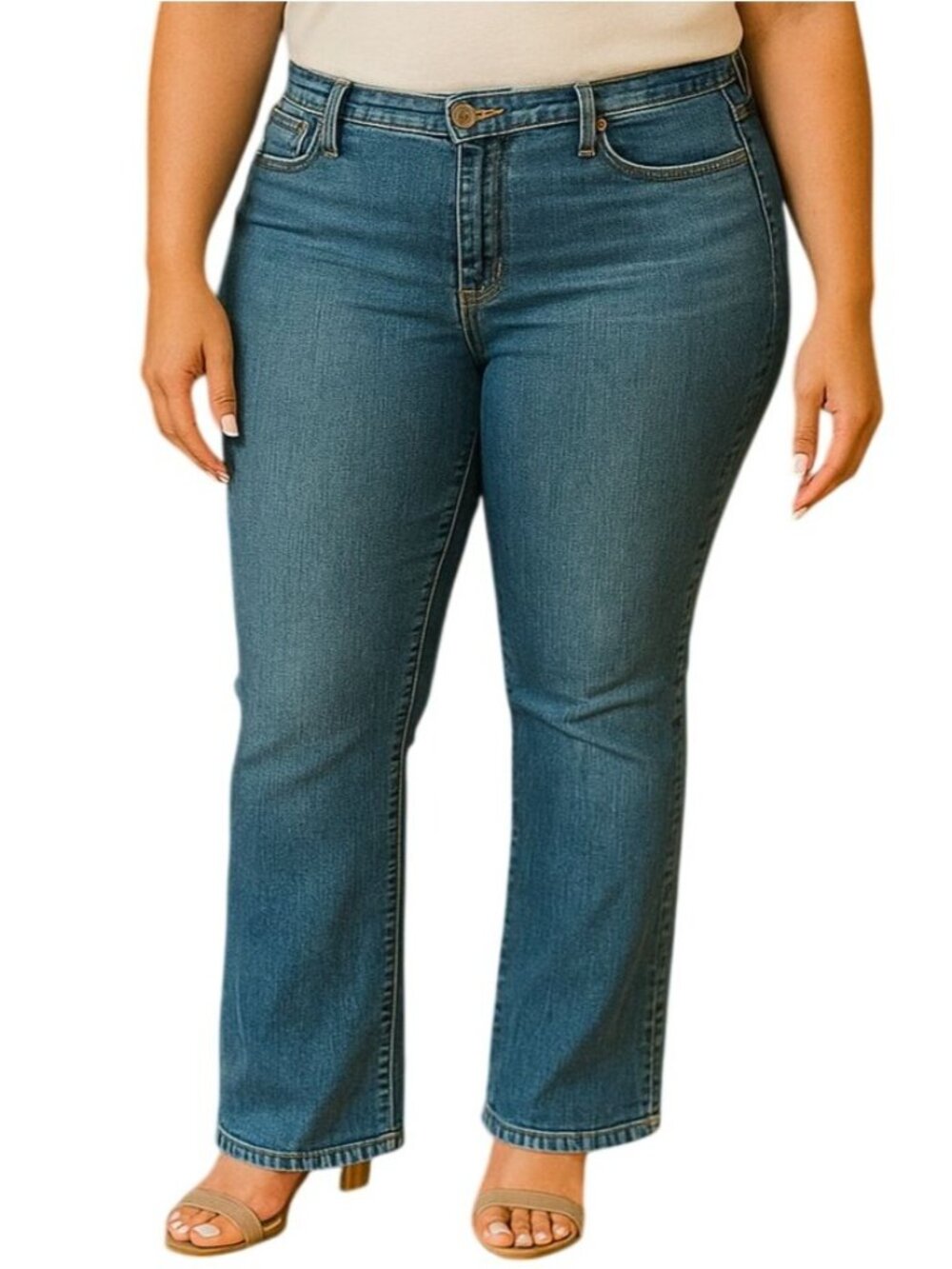 Signature By Levi Strauss & Co Size 18 Jeans Low Rise Bootcut Medium Casual Styl